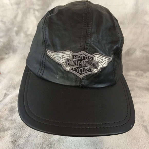 leather harley hat